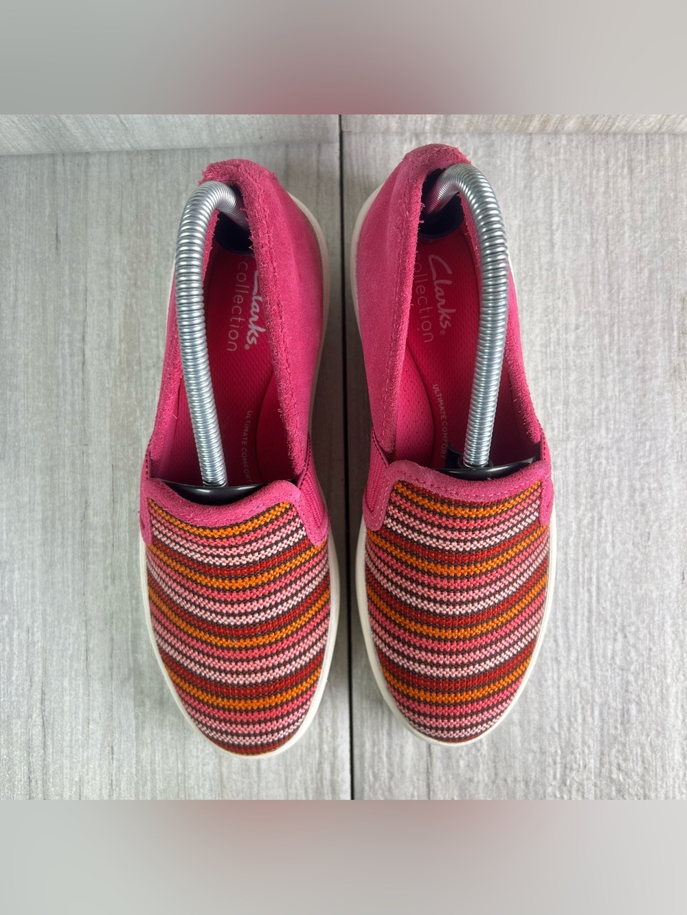 Clark’s Layton Petal Pink Knit Slip-On Mule Comfort Shoe Women's Size 6.5 - Picture 6 of 10